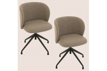 Chaises pivotantes réglables en hauteur en lin (lot de 2) - MIA