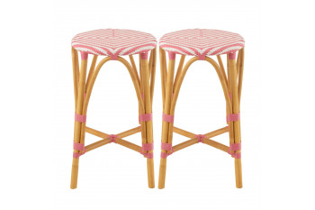 Tabourets de bar parisiens assise tressée (lot de 2) - MONTMARTRE