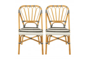 Chaises parisiennes tressées rayures (lot de 2) - MONTMARTRE