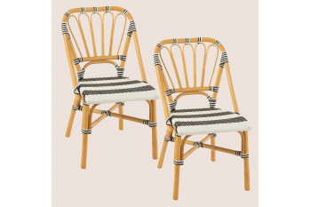 Chaises parisiennes tressées rayures (lot de 2) - MONTMARTRE
