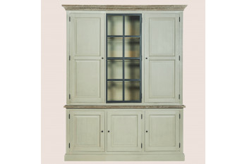 Buffet vaisselier en bois 3 portes éclairage LED - VILLAS