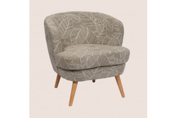 Fauteuil rétro en tissu jacquard motifs floraux - DAGOBERT