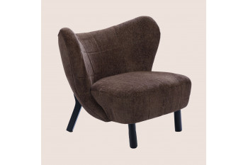 Fauteuil crapaud pieds métal et velours - GASPARD