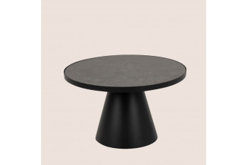 Table basse ronde en céramique et métal noir D65 - GIROLLE