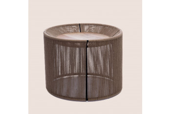 Table basse ronde en métal manguier et jute D66 - KRUGER