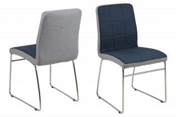 Chaises tissu et métal - BIBA (Lot de 2)