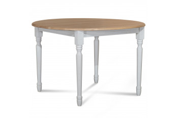 Table extensible ronde bois D115 cm avec 1 allonge et Pieds tournés - VICTORIA