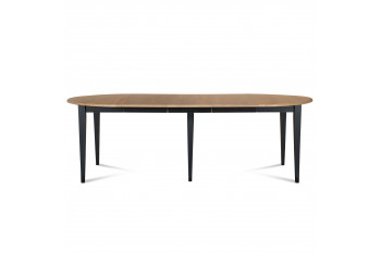 Table ronde 6 pieds fuseau D115 + 3 rallonges bois - VICTORIA